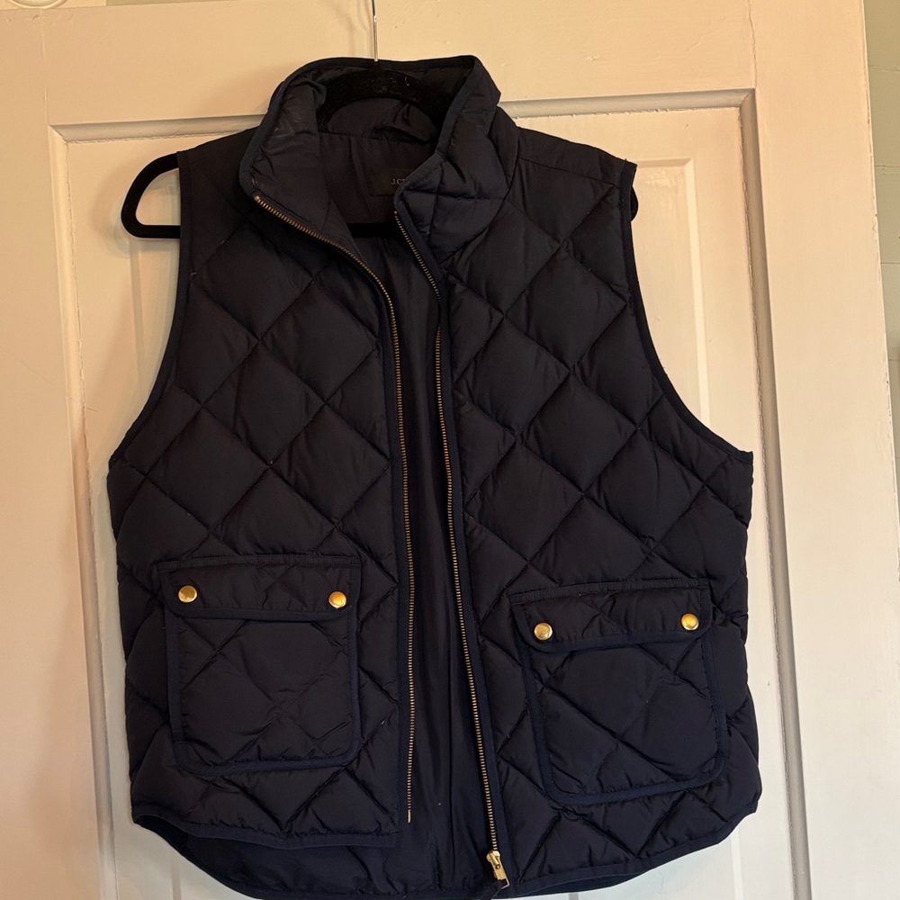J. Crew Women's Navy Quilted Puffer Vest